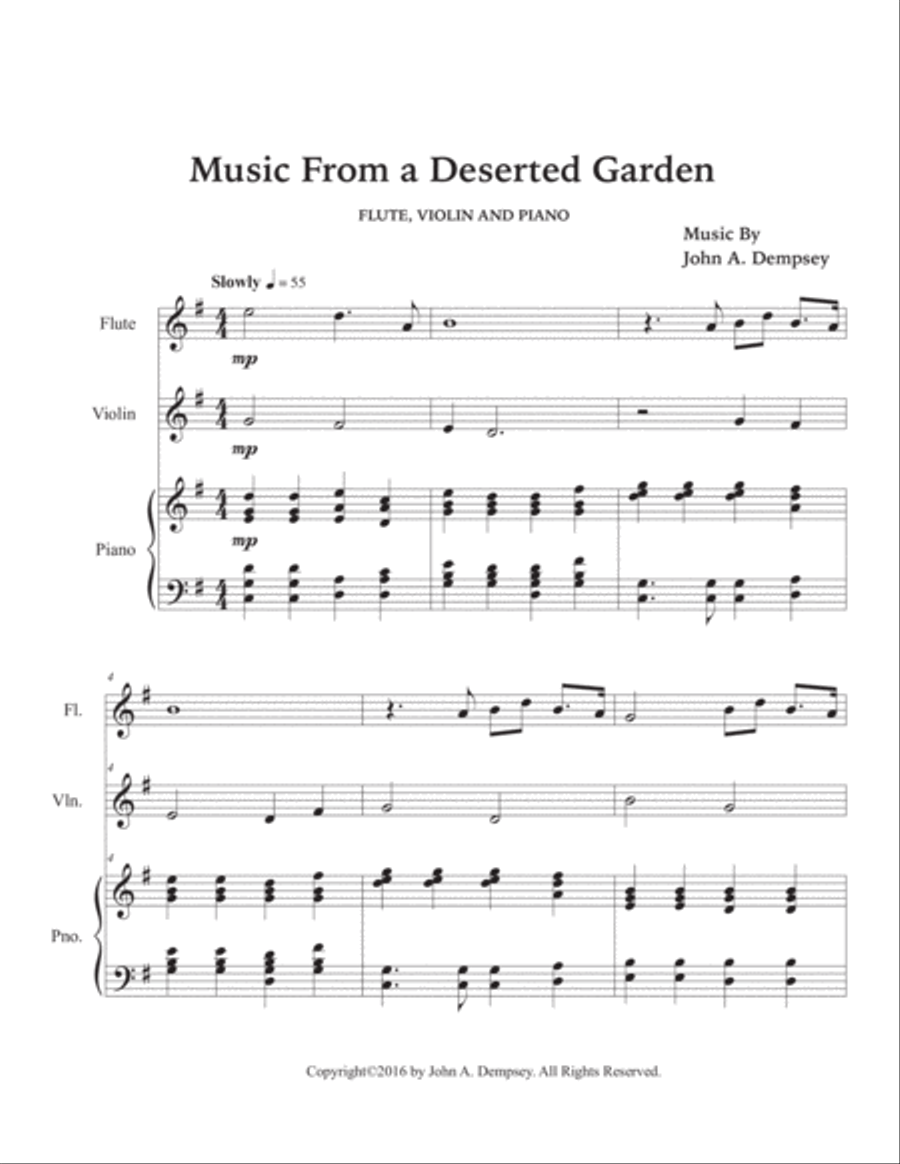 Music From a Deserted Garden (Trio for Flute, Violin and Piano) Flute scores gallery preview page 5
