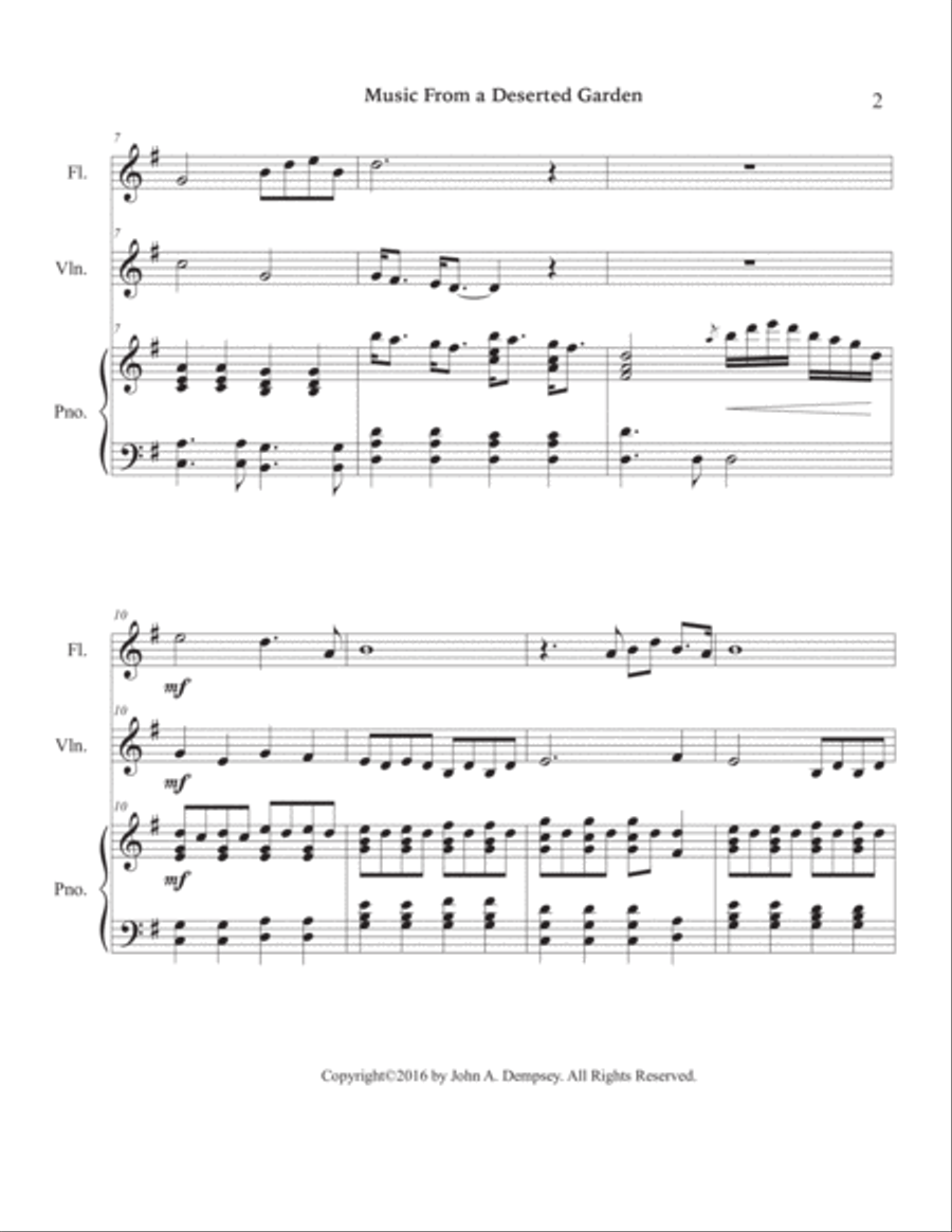 Music From a Deserted Garden (Trio for Flute, Violin and Piano) Flute scores gallery preview page 6