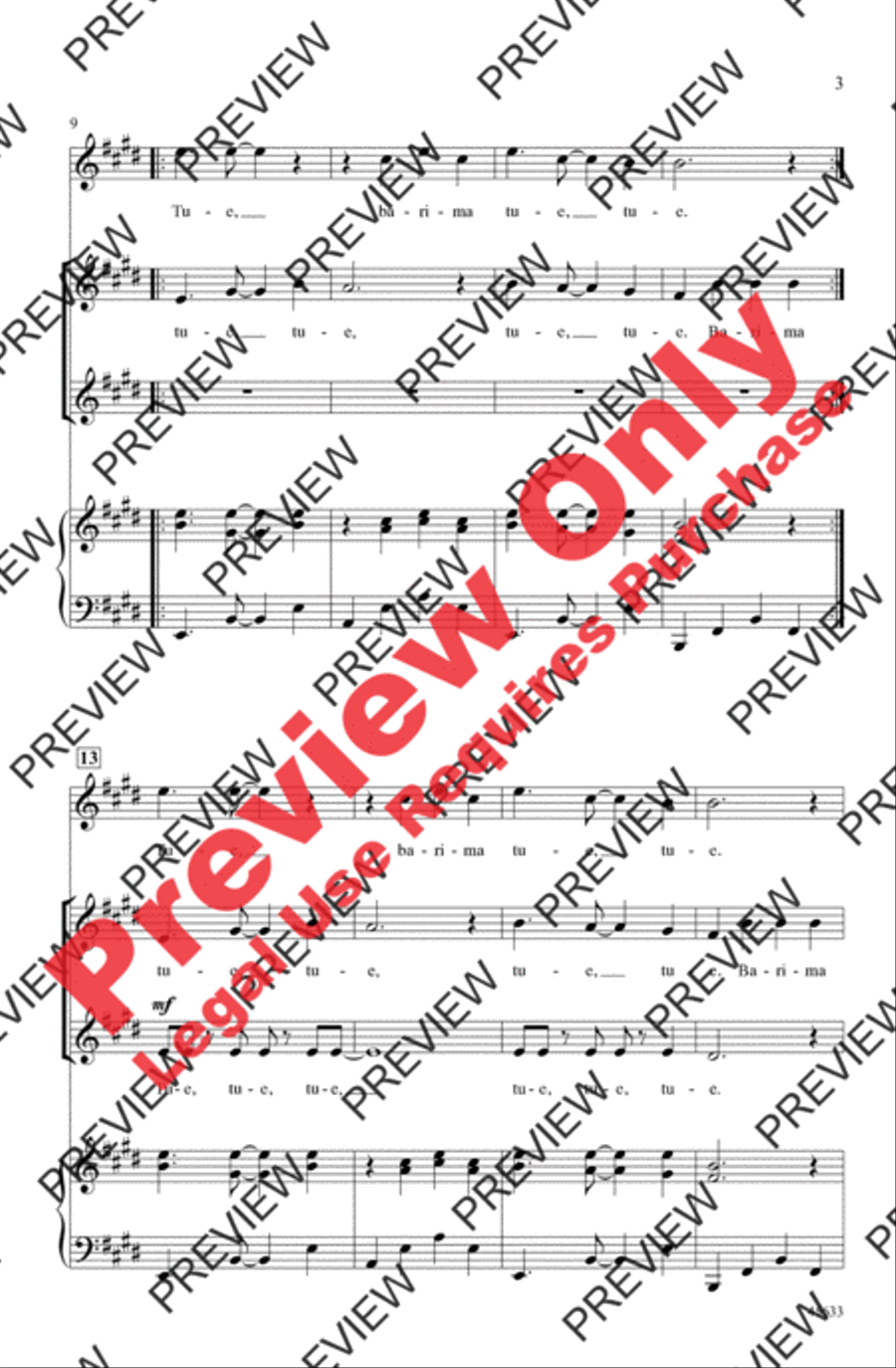 Tue, Tue Tue, Tue 2-Part scores gallery preview page 3