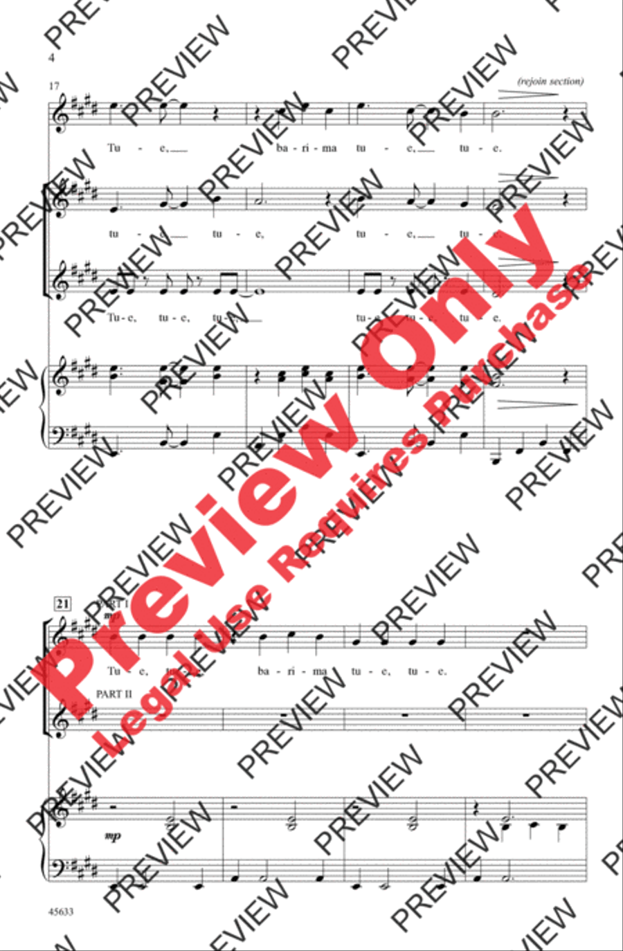 Tue, Tue Tue, Tue 2-Part scores gallery preview page 4