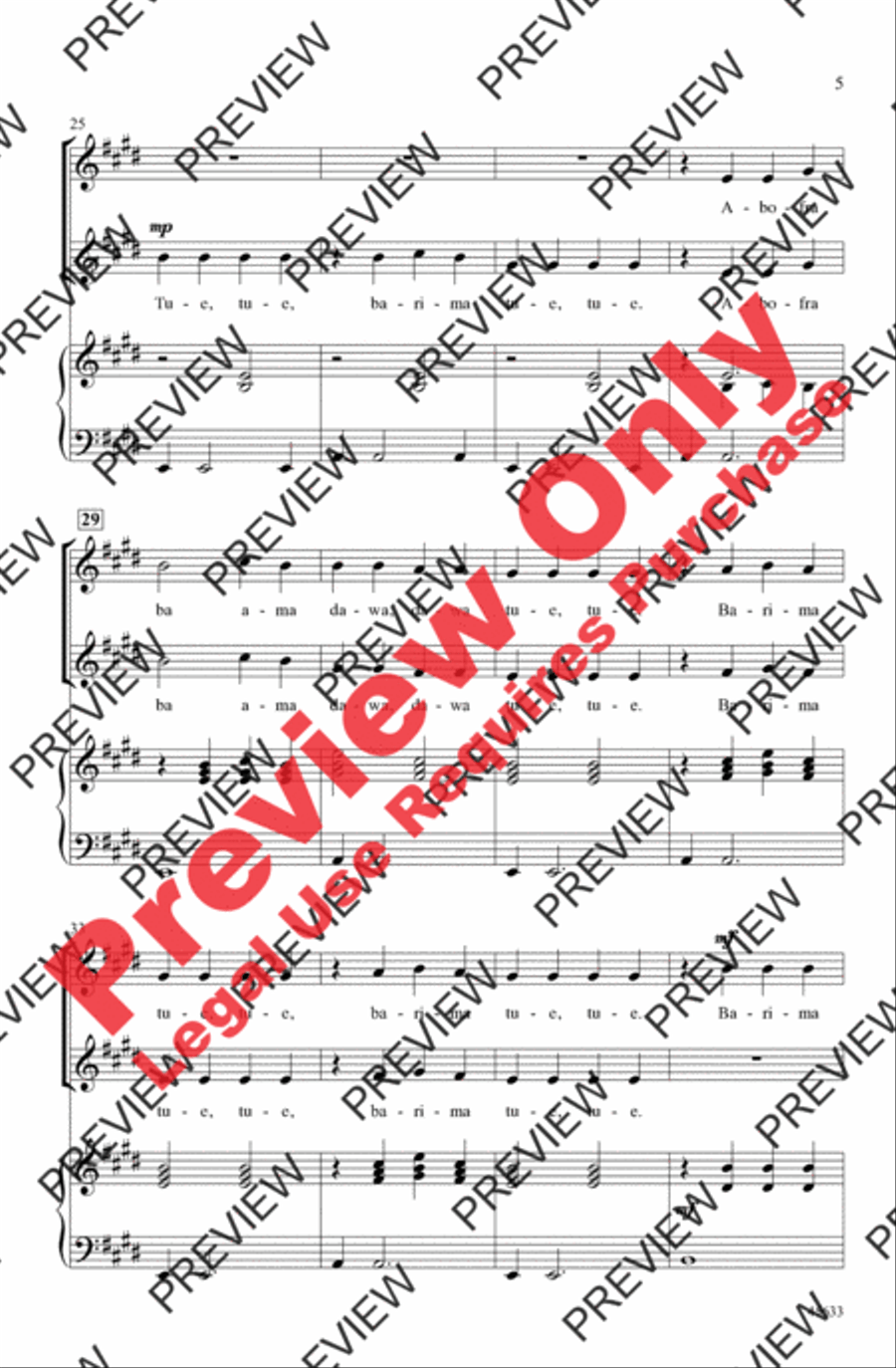 Tue, Tue Tue, Tue 2-Part scores gallery preview page 5