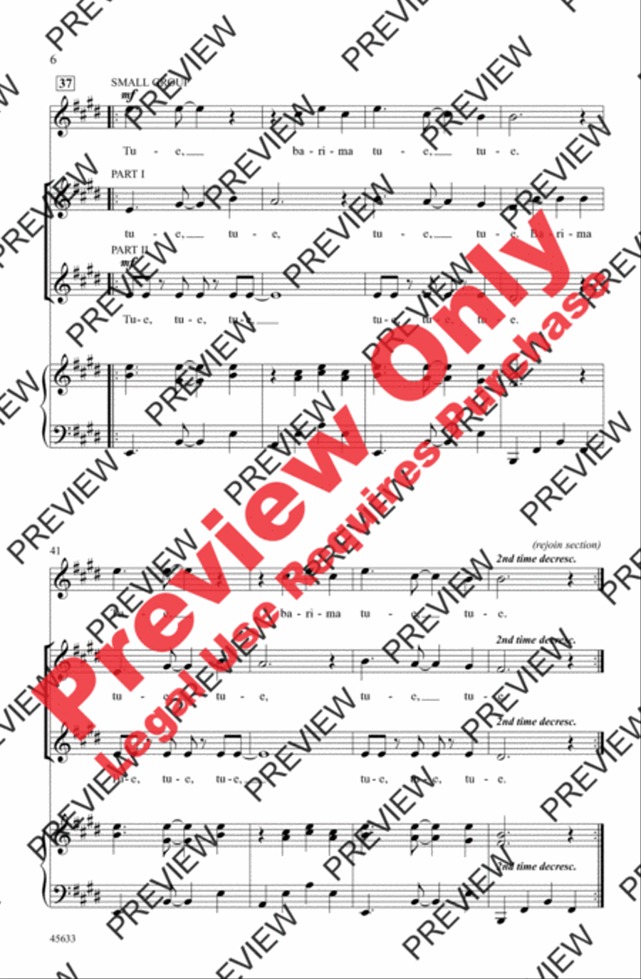 Tue, Tue Tue, Tue 2-Part scores gallery preview page 6