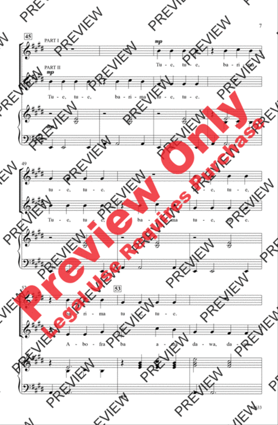 Tue, Tue Tue, Tue 2-Part scores gallery preview page 7