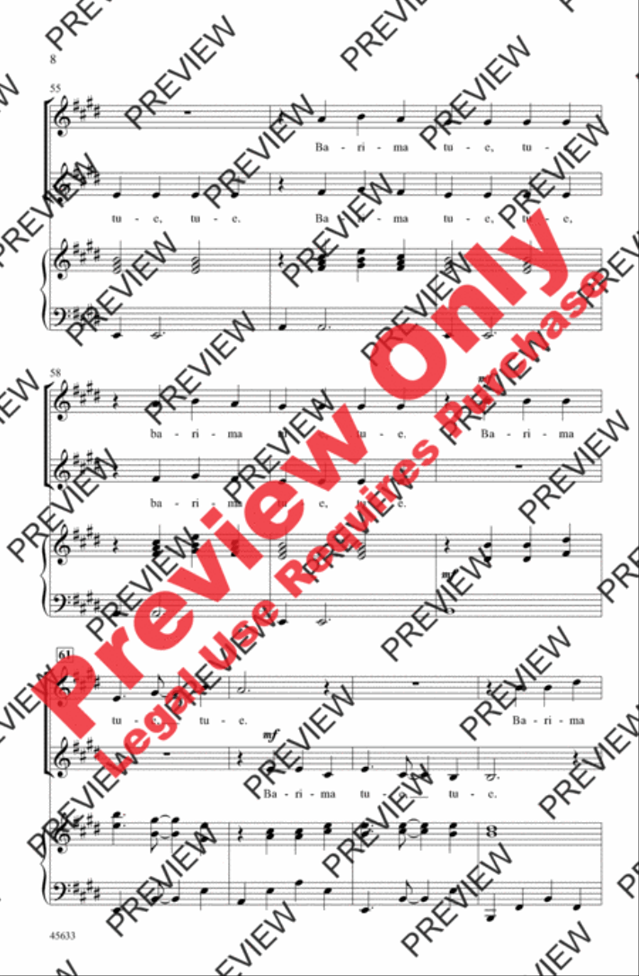 Tue, Tue Tue, Tue 2-Part scores gallery preview page 8