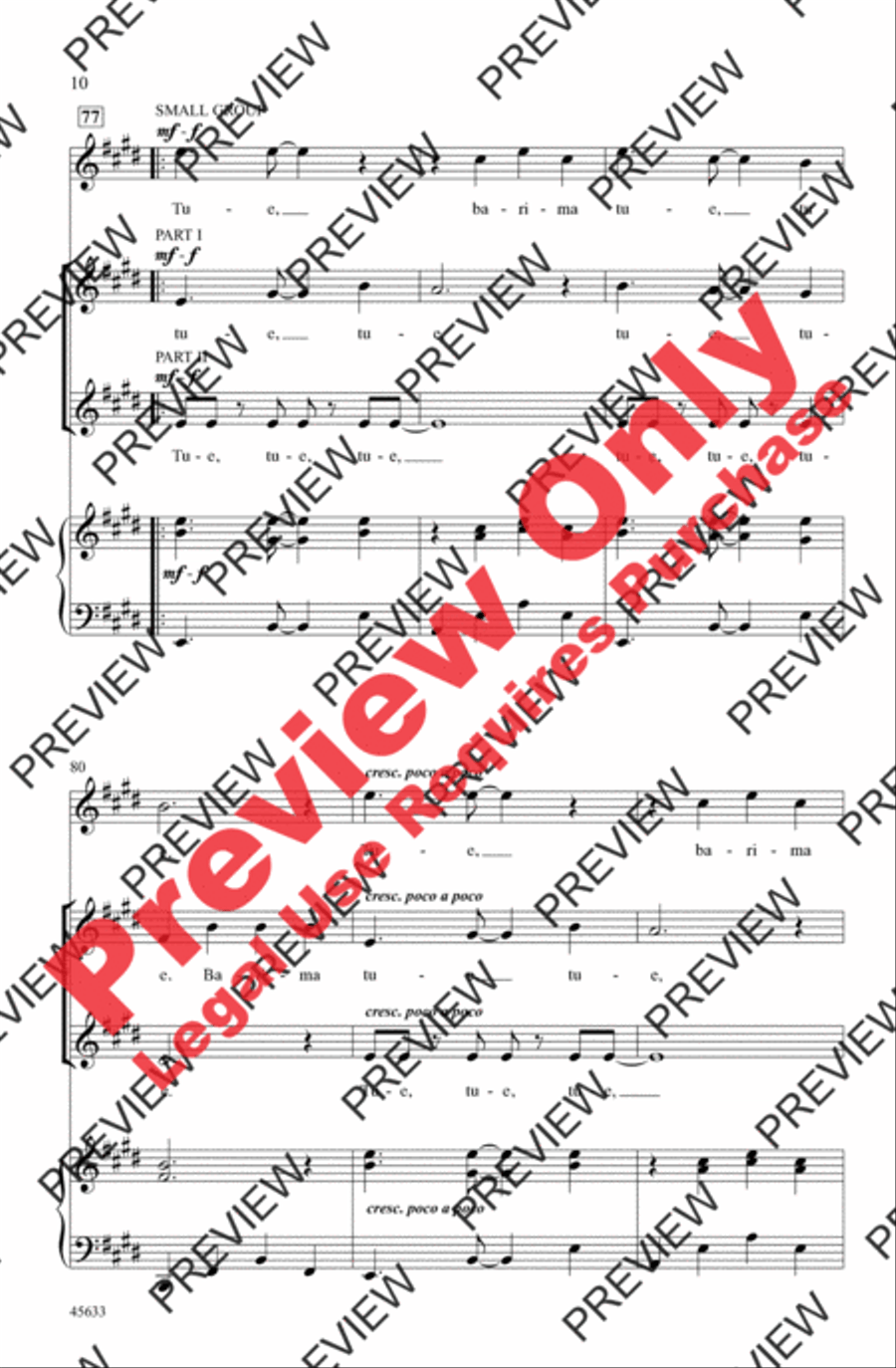 Tue, Tue Tue, Tue 2-Part scores gallery preview page 10
