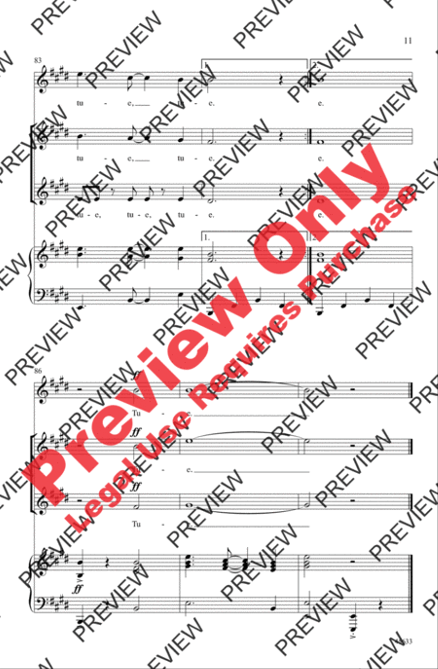 Tue, Tue Tue, Tue 2-Part scores gallery preview page 11