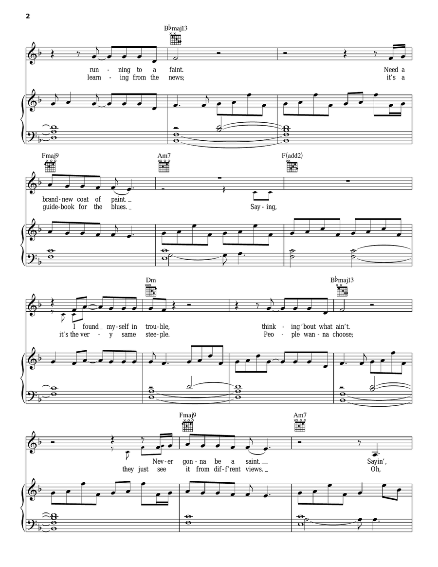 Hypnotised Hypnotised Piano, Vocal, Guitar scores gallery preview page 2