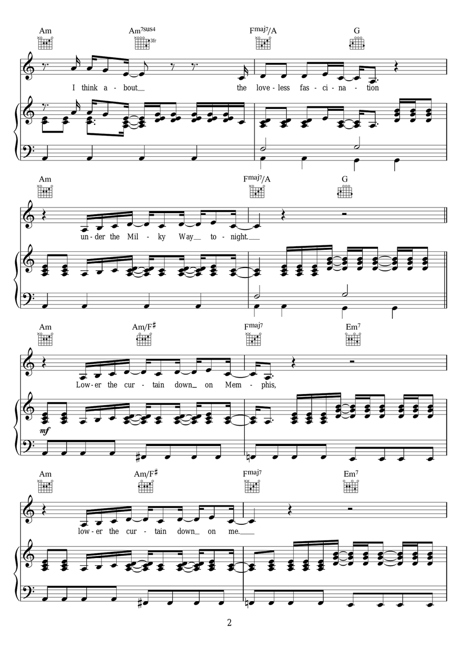 Under The Milky Way Under The Milky Way Piano, Vocal scores gallery preview page 2