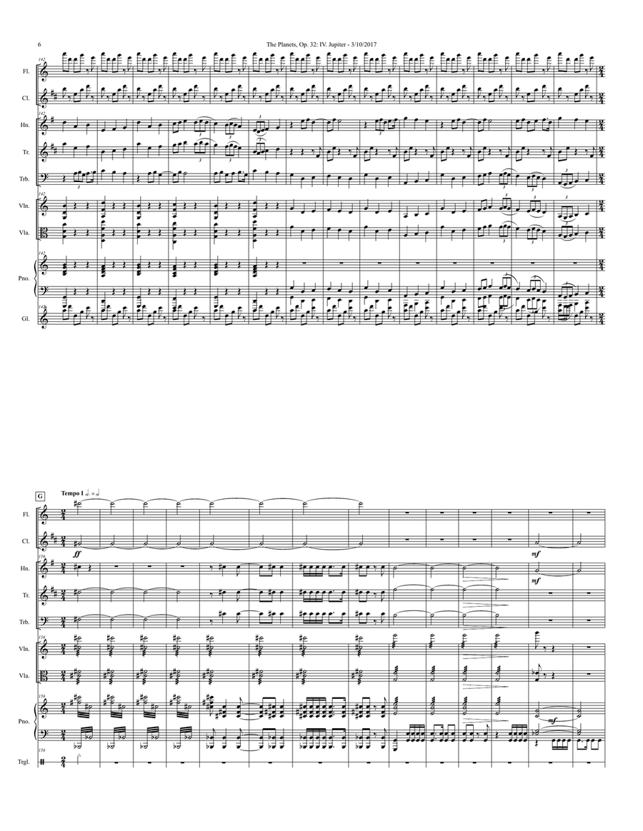 Jupiter from The Planets for 9-Piece Chamber Ensemble Large Ensemble scores gallery preview page 6