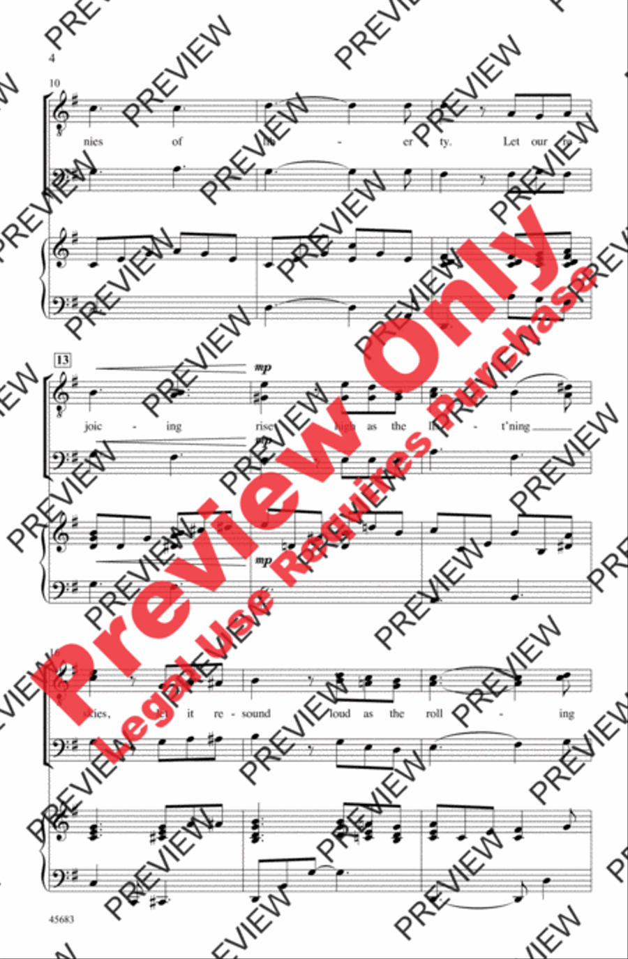 Lift Every Voice and Sing Men's Choir scores gallery preview page 3
