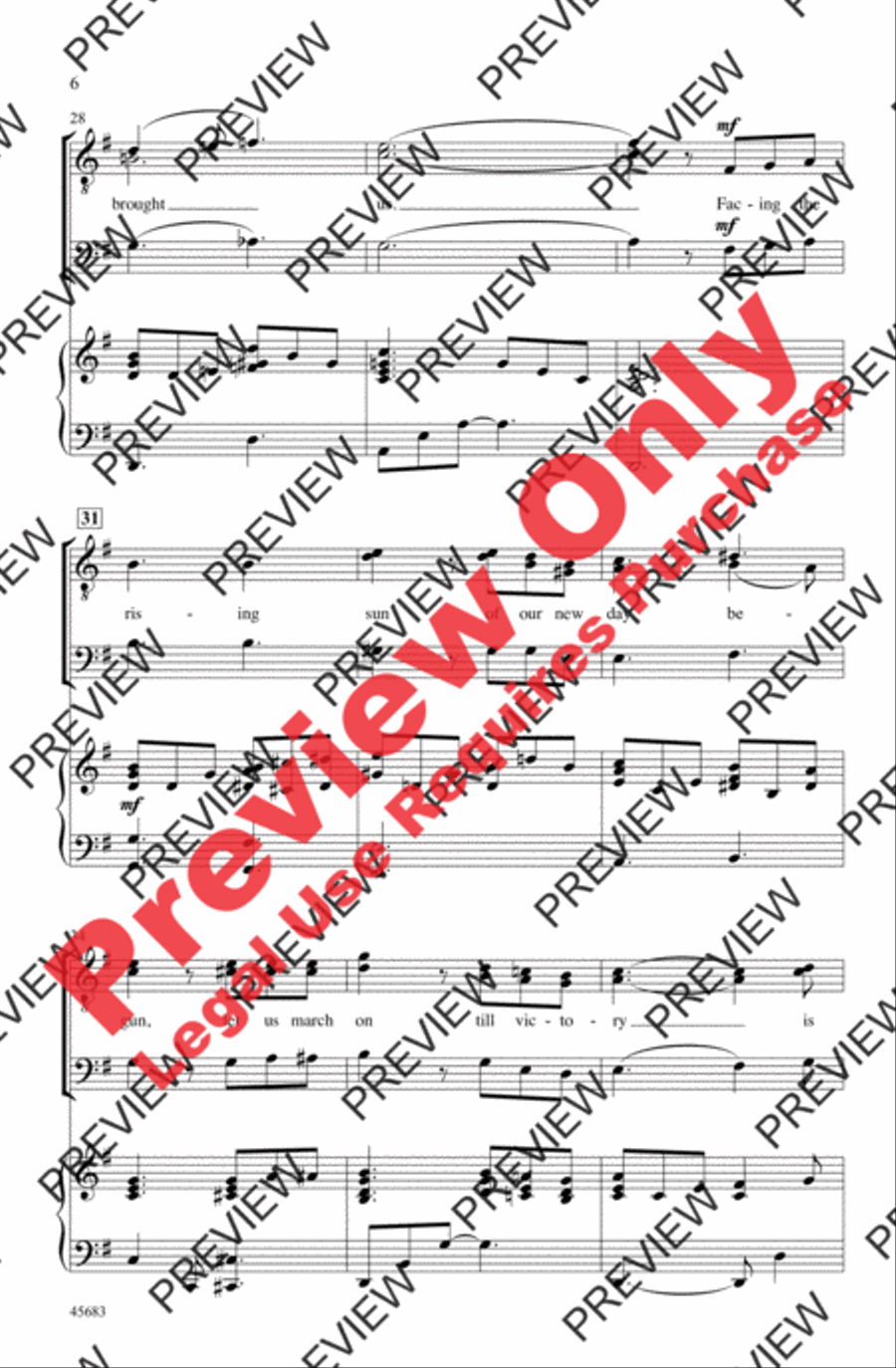 Lift Every Voice and Sing Men's Choir scores gallery preview page 5