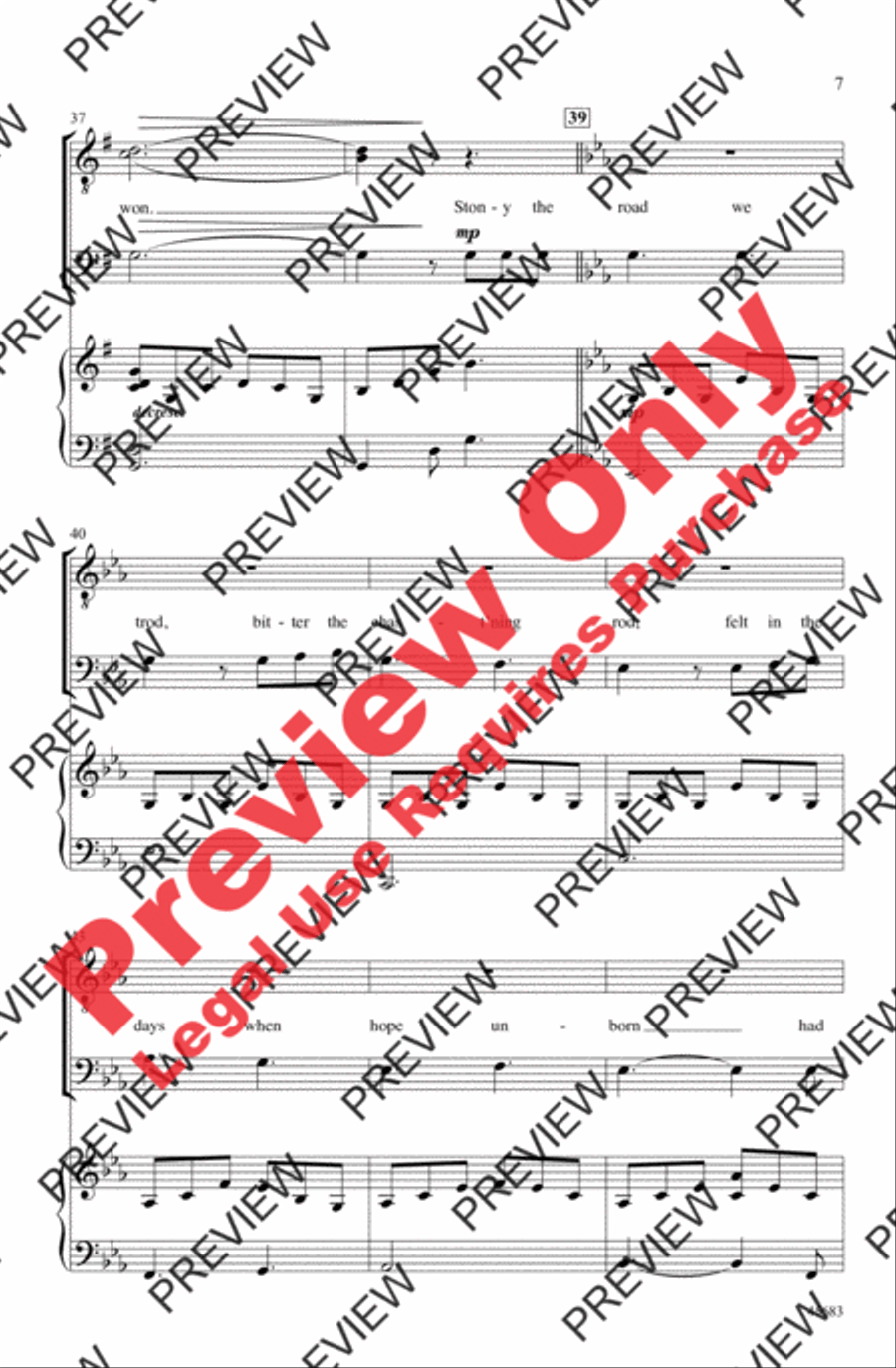 Lift Every Voice and Sing Men's Choir scores gallery preview page 6