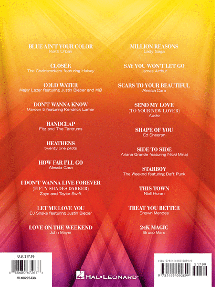 Chart Hits of 2016-2017 Piano, Vocal, Guitar scores gallery preview page 6