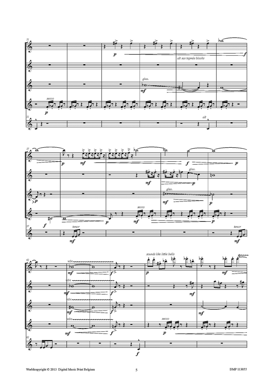 Message of Jan Rokus for Saxophone Quartet Saxophone Quartet - Sheet Music page 3