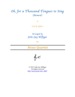 Oh, for a Thousand Tongues to Sing (Brass Quartet)