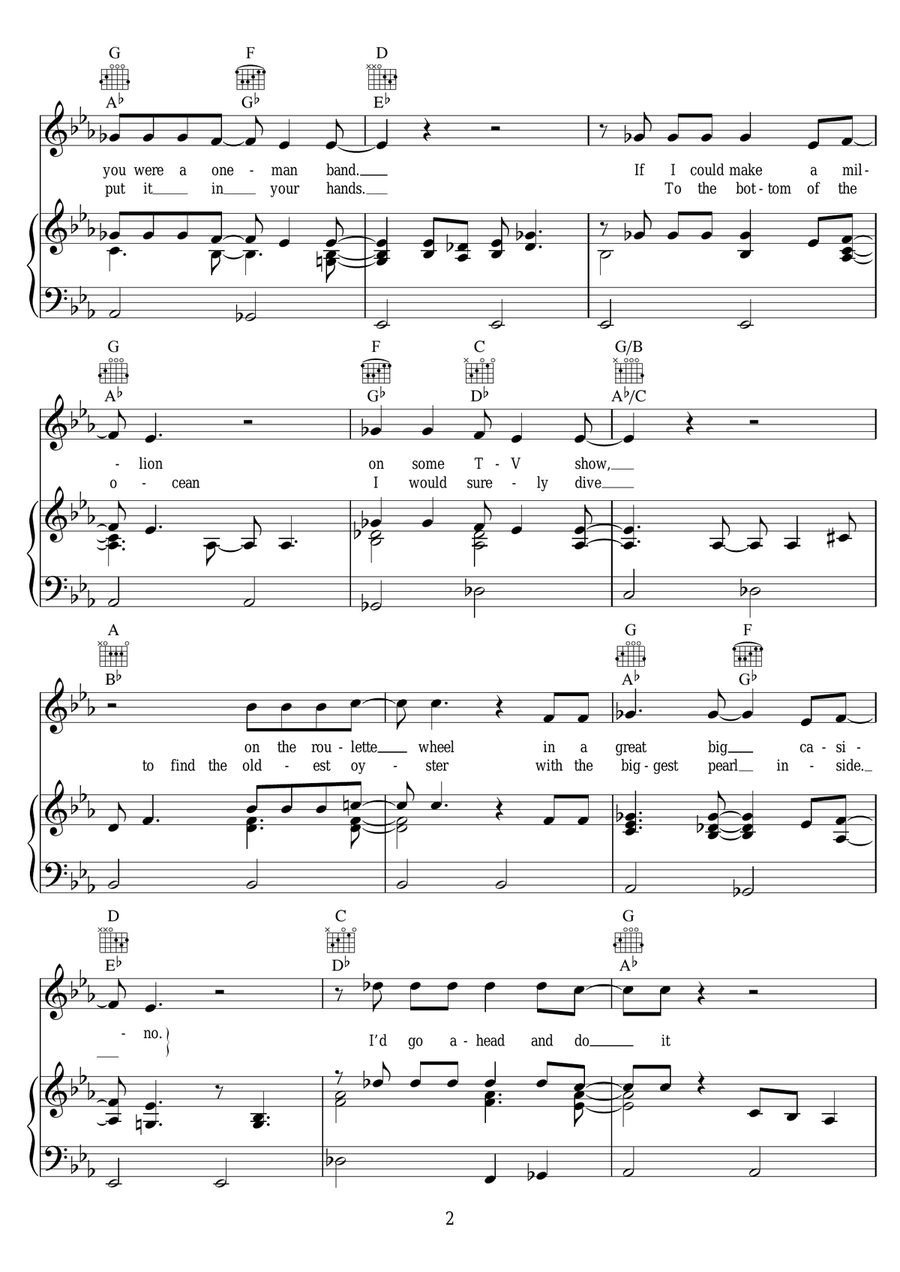 In The Name Of You In The Name Of You Piano, Vocal scores gallery preview page 2