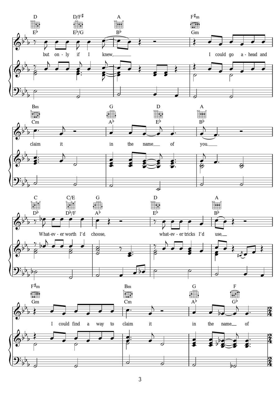 In The Name Of You In The Name Of You Piano, Vocal scores gallery preview page 3