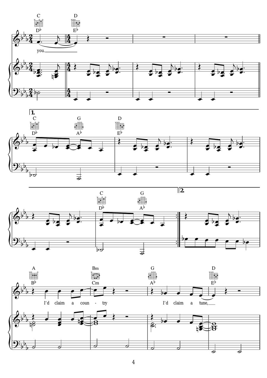 In The Name Of You In The Name Of You Piano, Vocal scores gallery preview page 4
