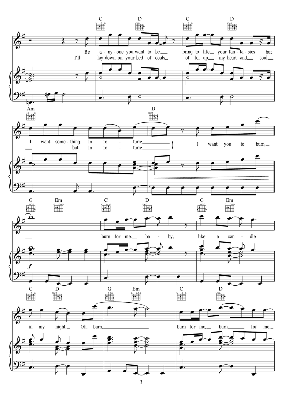 Burn Burn Piano, Vocal scores gallery preview page 3
