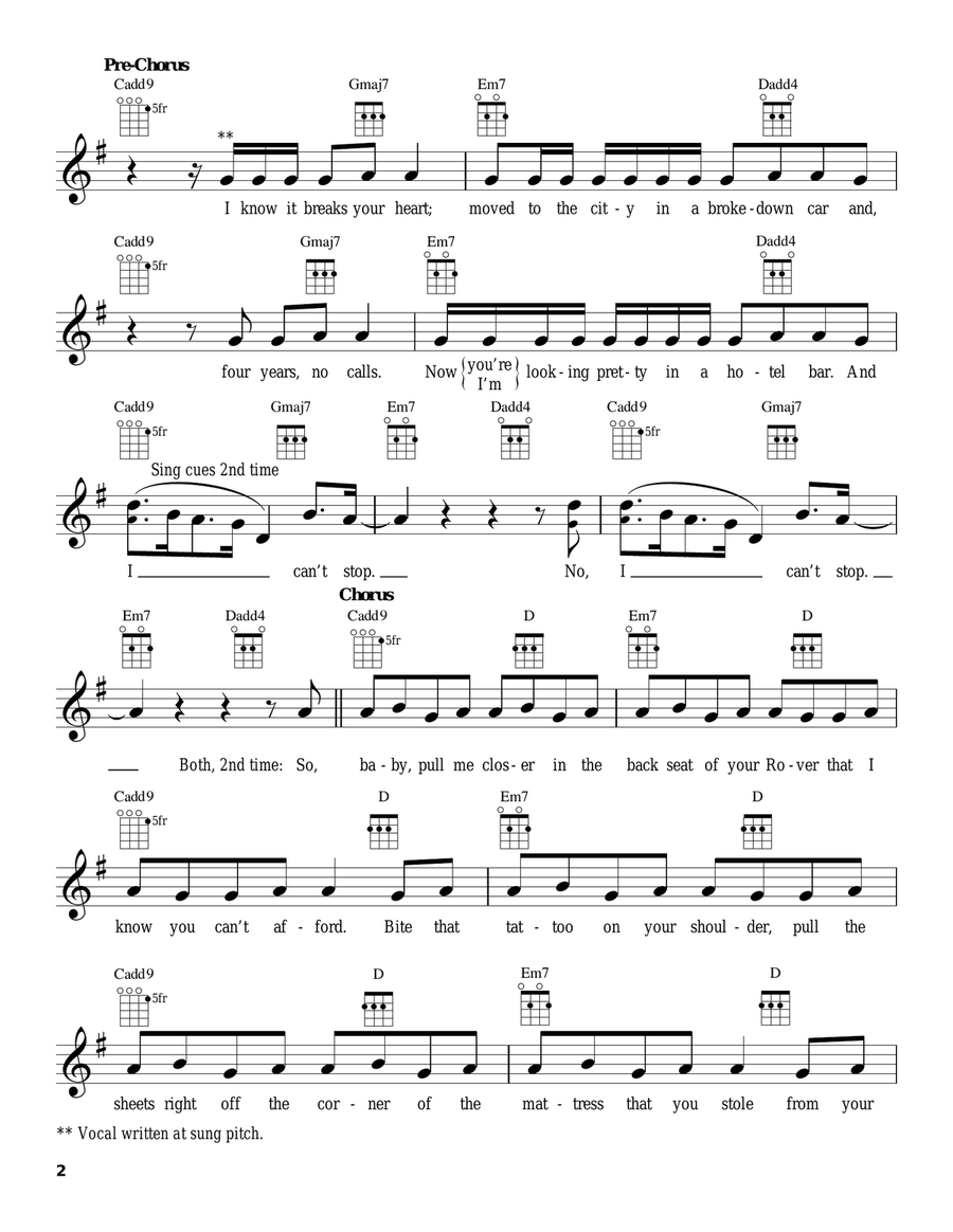 Closer Closer Ukulele scores gallery preview page 2