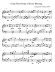 Come Thou Fount of Every Blessing Intermediate piano solo