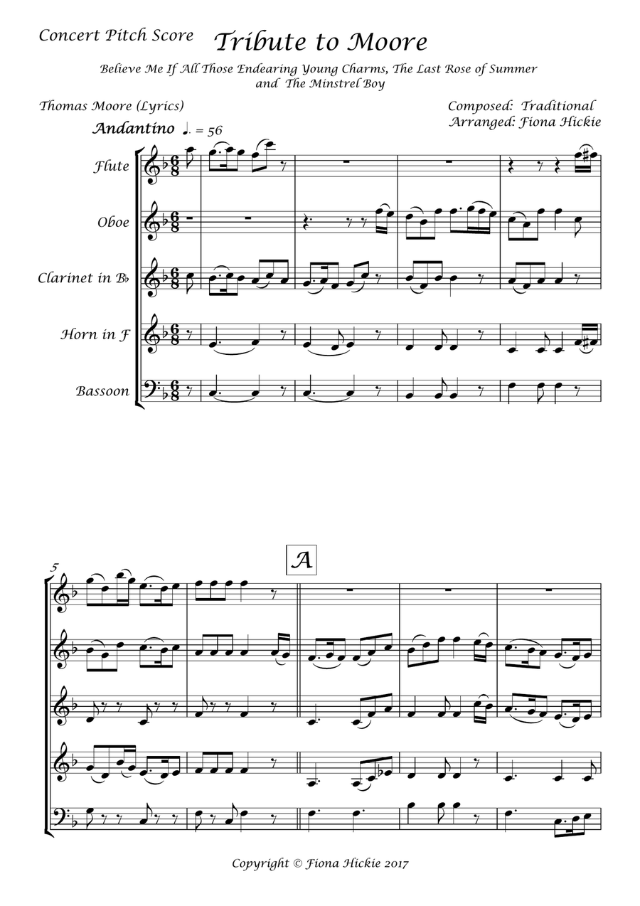 Tribute to Moore Woodwind Quintet scores gallery preview page 2