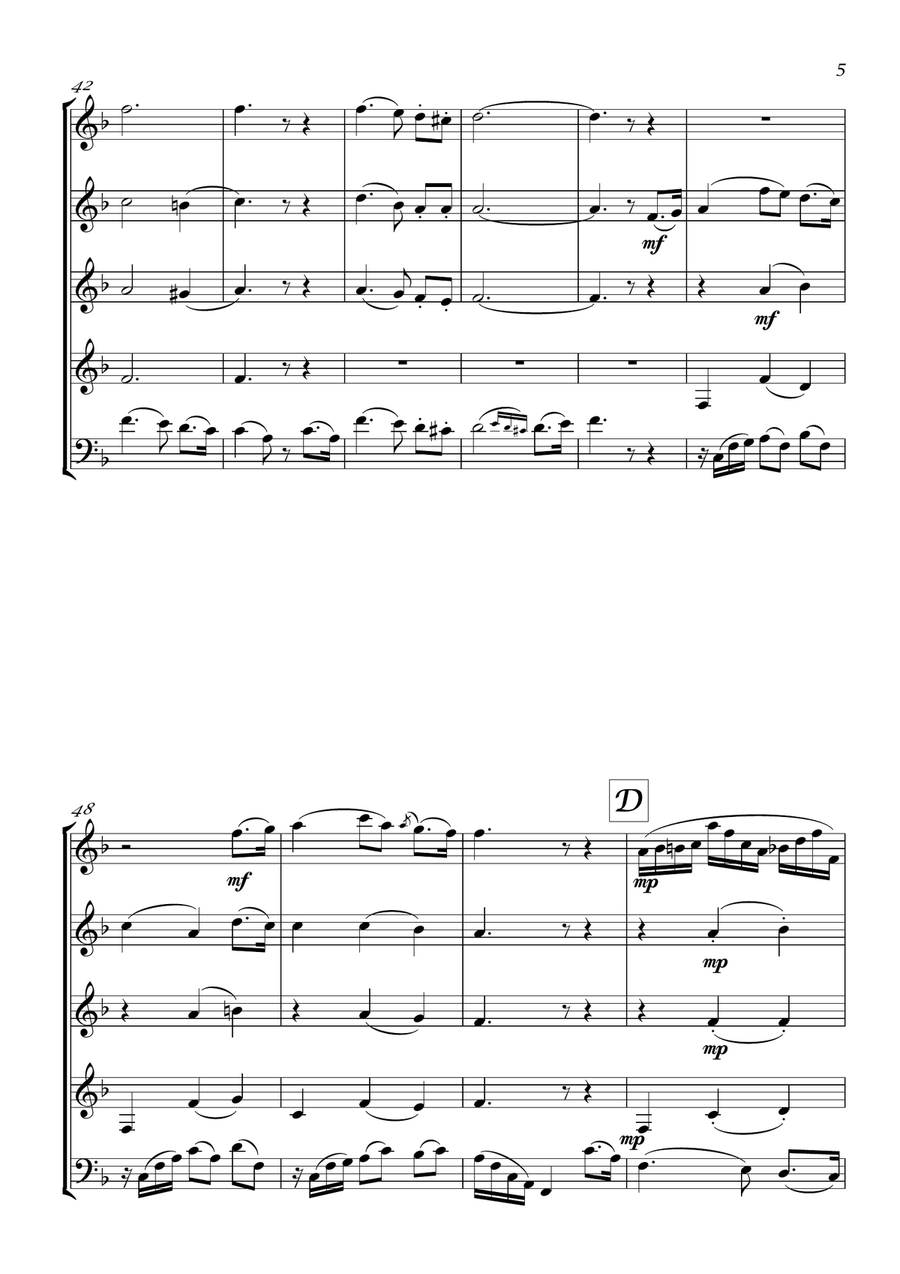 Tribute to Moore Woodwind Quintet scores gallery preview page 6