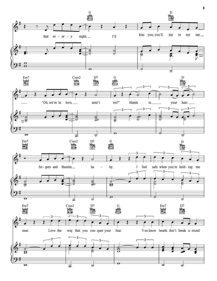 Hearts Don't Break Around Here Piano, Vocal, Guitar scores gallery preview page 3