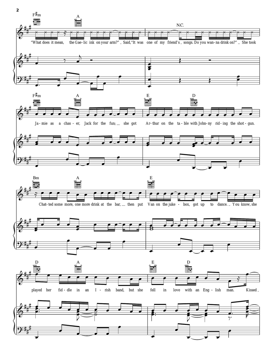 Galway Girl Galway Girl Piano, Vocal, Guitar scores gallery preview page 2