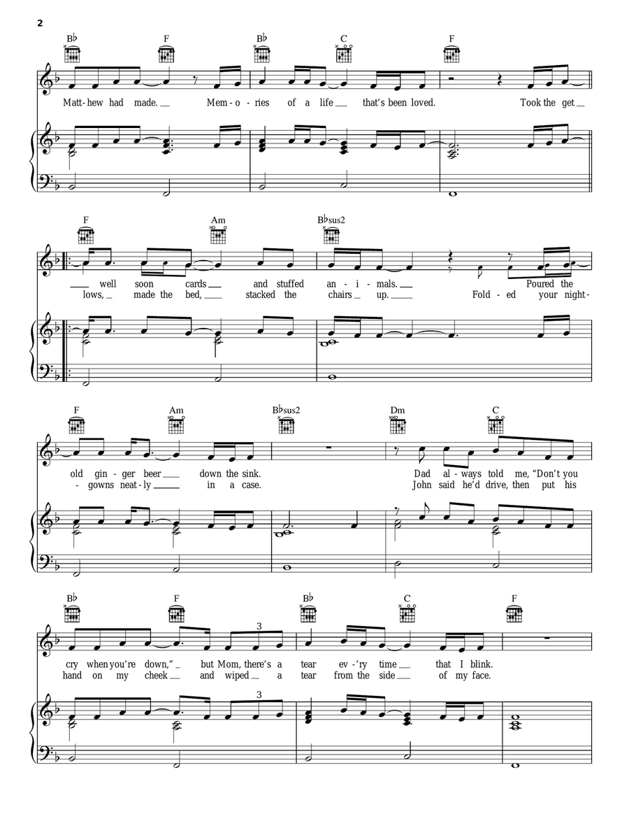 Supermarket Flowers Supermarket Flowers Piano, Vocal, Guitar scores gallery preview page 2