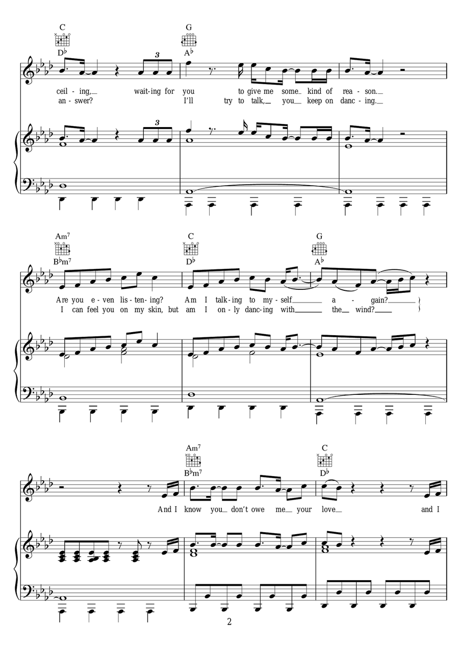 Shed A Light (featuring Cheat Codes) Piano, Vocal scores gallery preview page 2