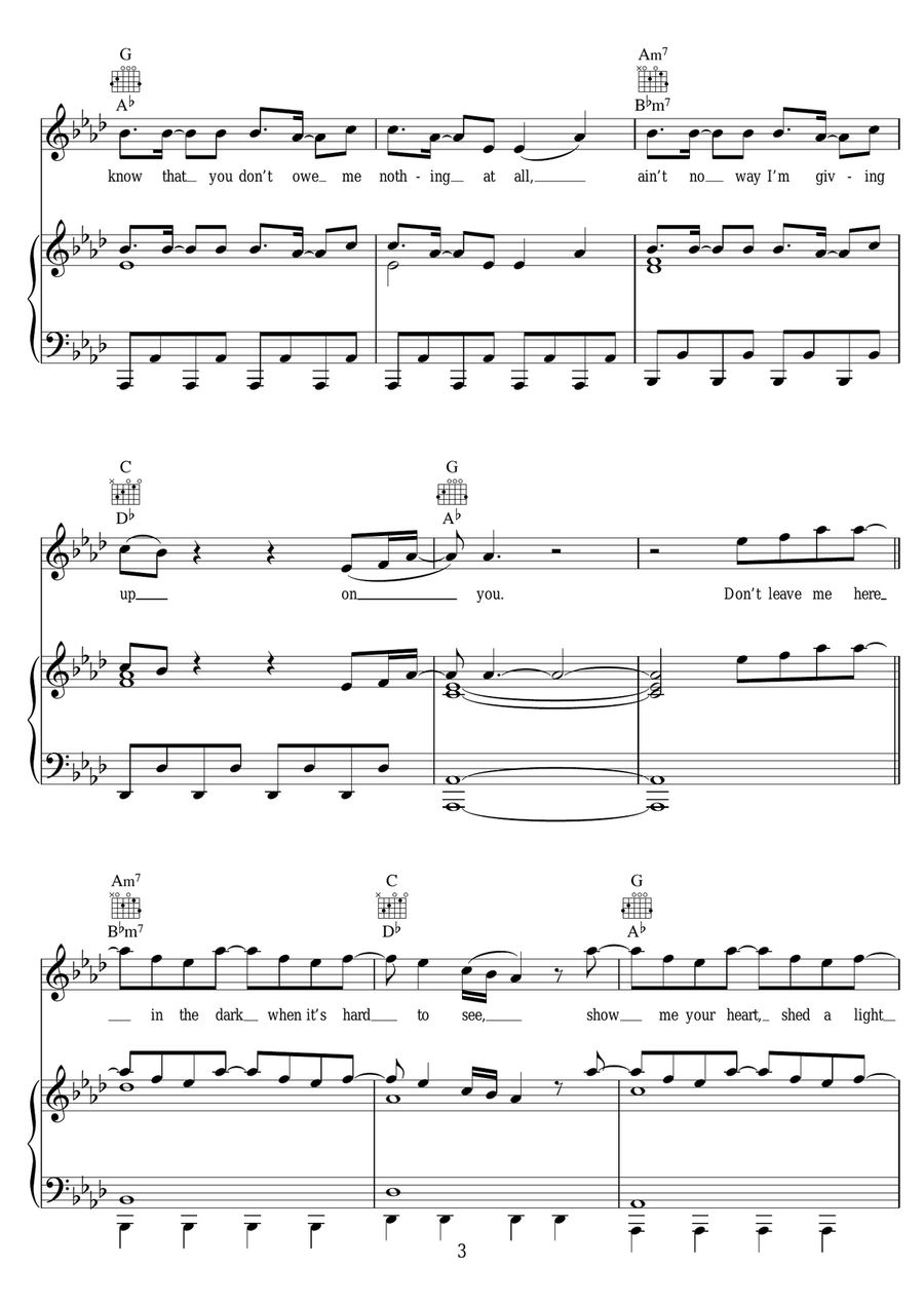Shed A Light (featuring Cheat Codes) Piano, Vocal scores gallery preview page 3
