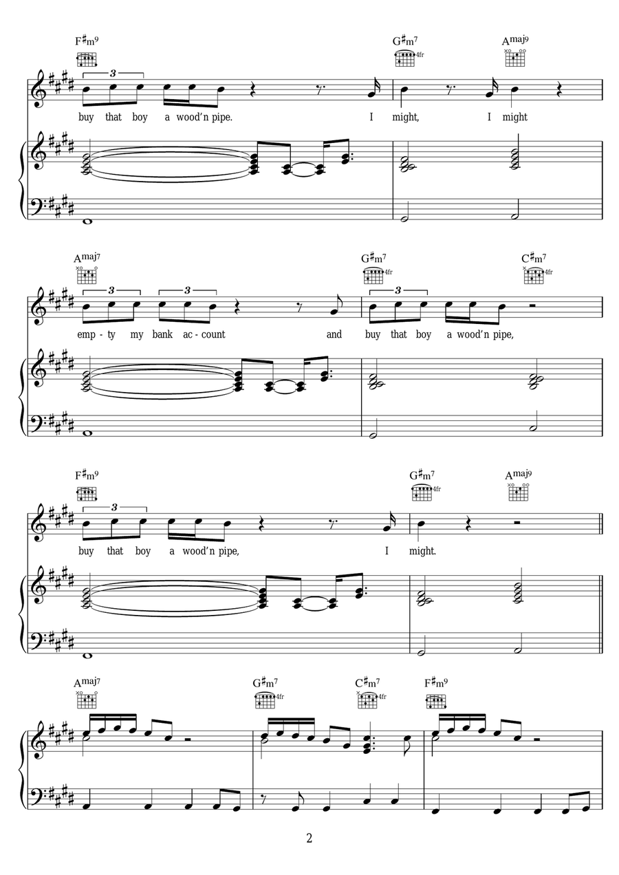 Slide (featuring Frank Ocean and Migos) Piano, Vocal scores gallery preview page 2