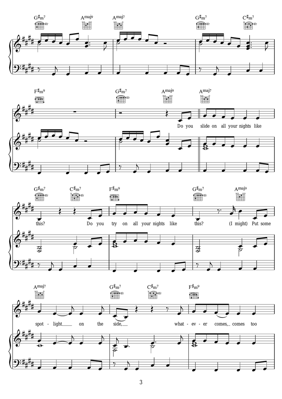 Slide (featuring Frank Ocean and Migos) Piano, Vocal scores gallery preview page 3