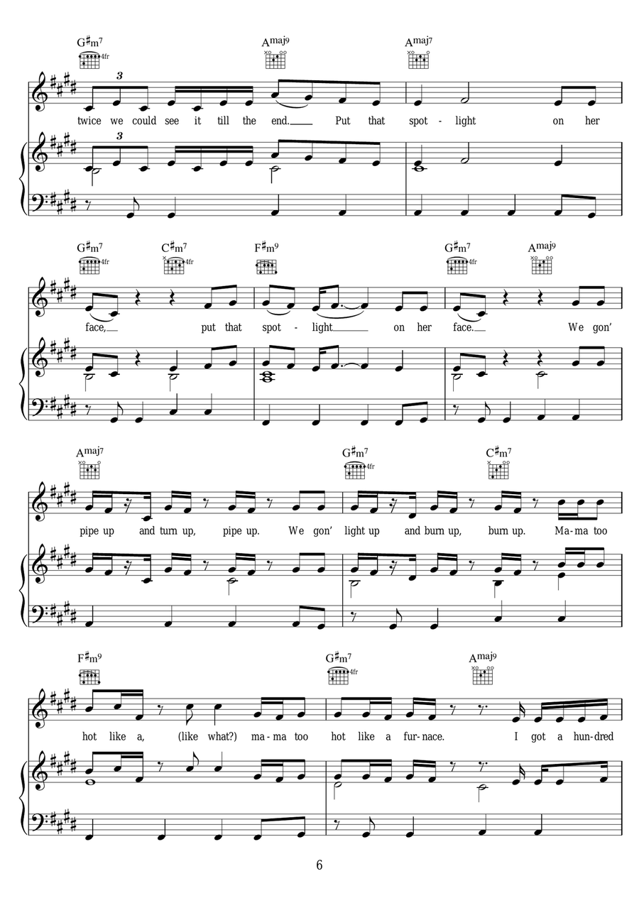 Slide (featuring Frank Ocean and Migos) Piano, Vocal scores gallery preview page 6