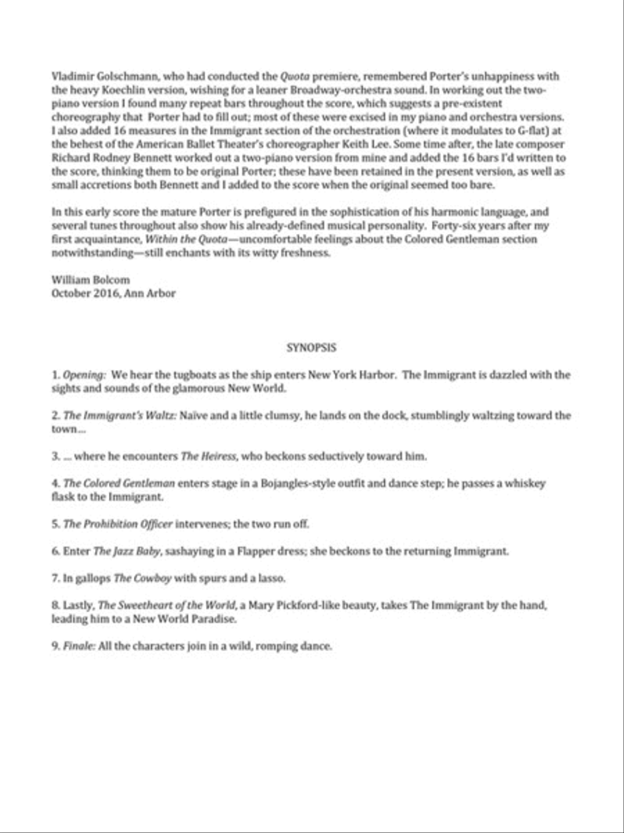 Within the Quota (Ballet Suite) Piano Duet scores gallery preview page 3
