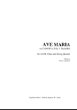 AVE MARIA - Tagliabue - on CANON in D by J.Pachelbel - For SATB Choir and String Quintet. With parts
