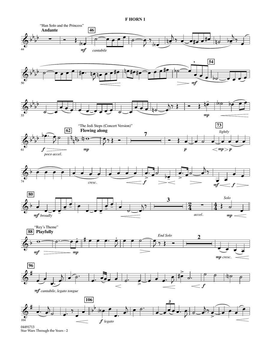 Star Wars Through the Years - F Horn 1 Full Orchestra scores gallery preview page 2
