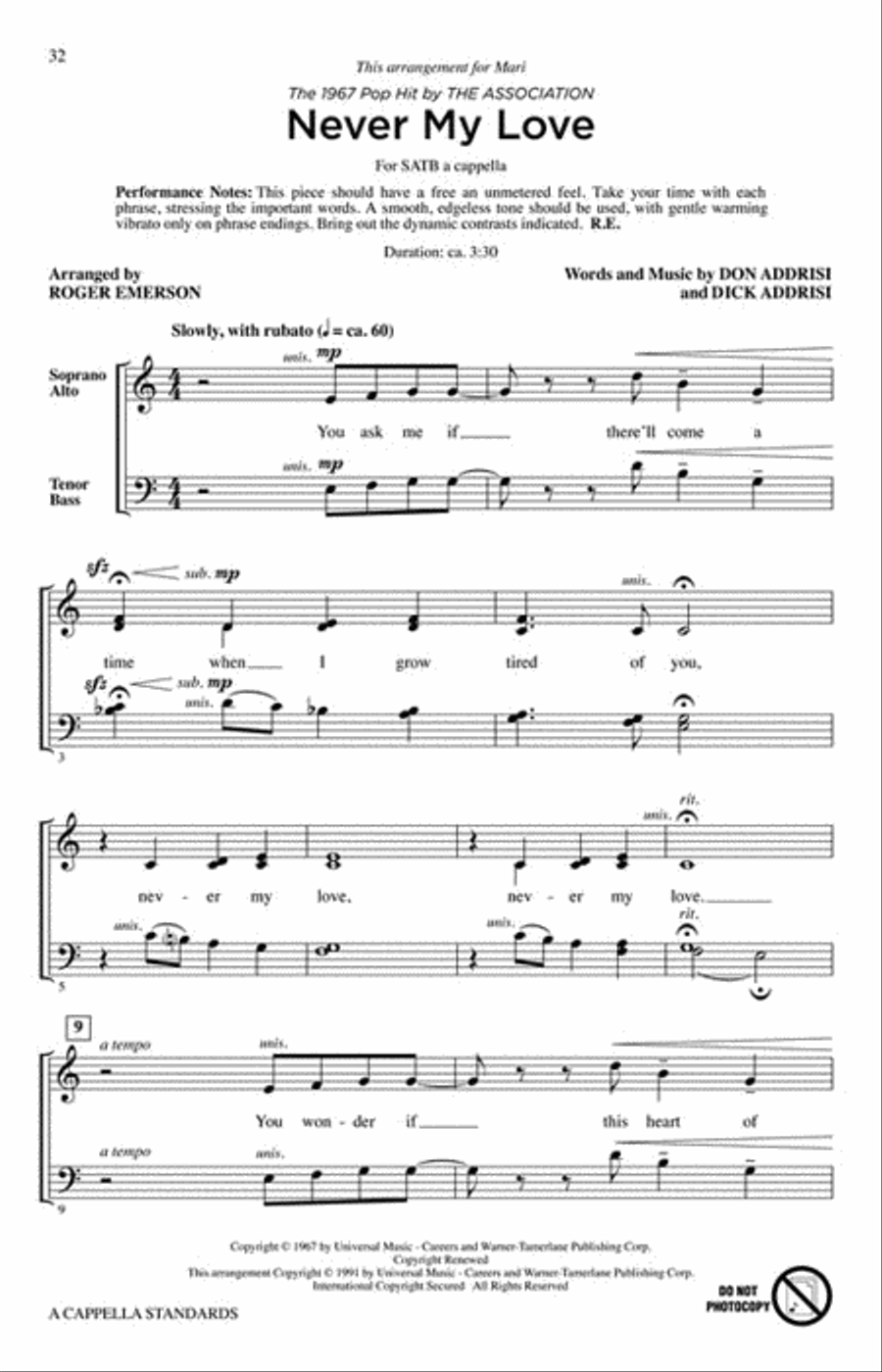A Cappella Standards A Cappella Standards 4-Part scores gallery preview page 5