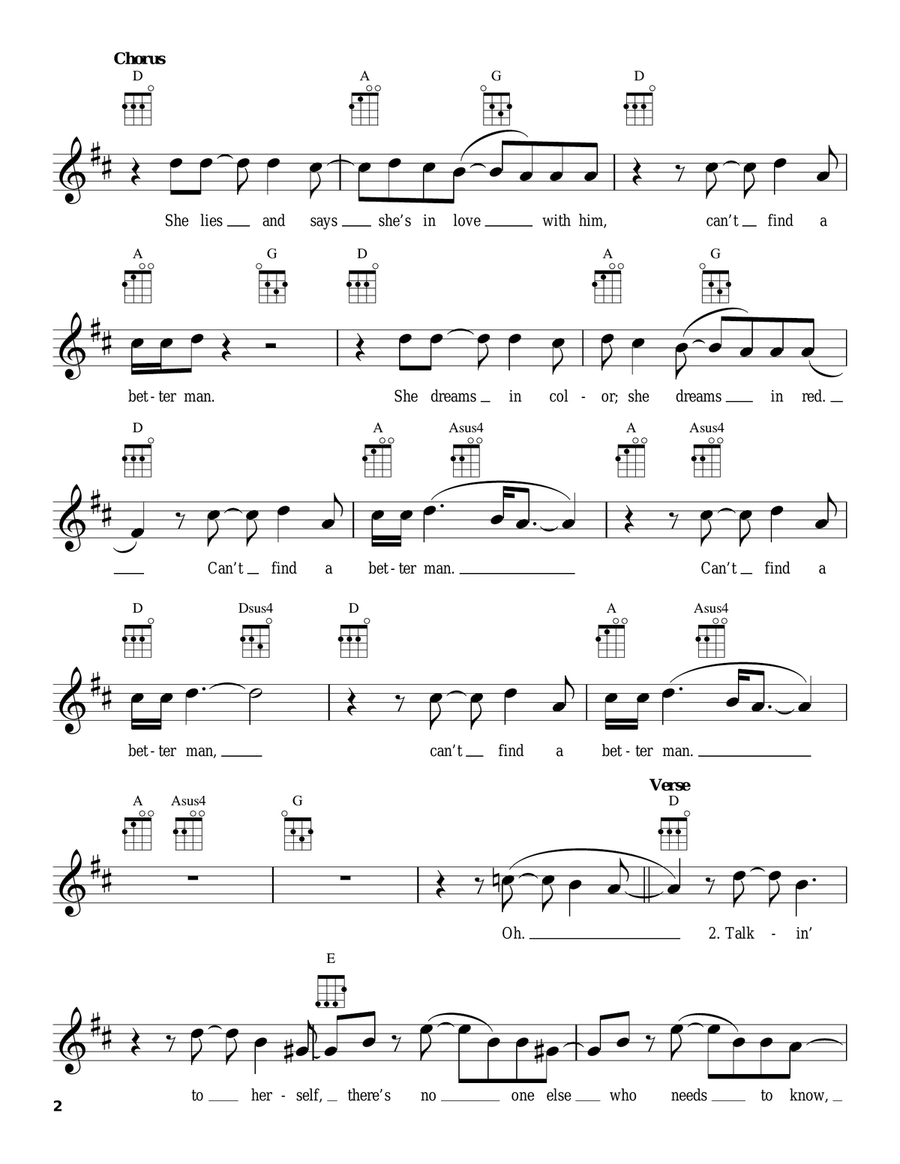 Better Man Better Man Ukulele scores gallery preview page 2