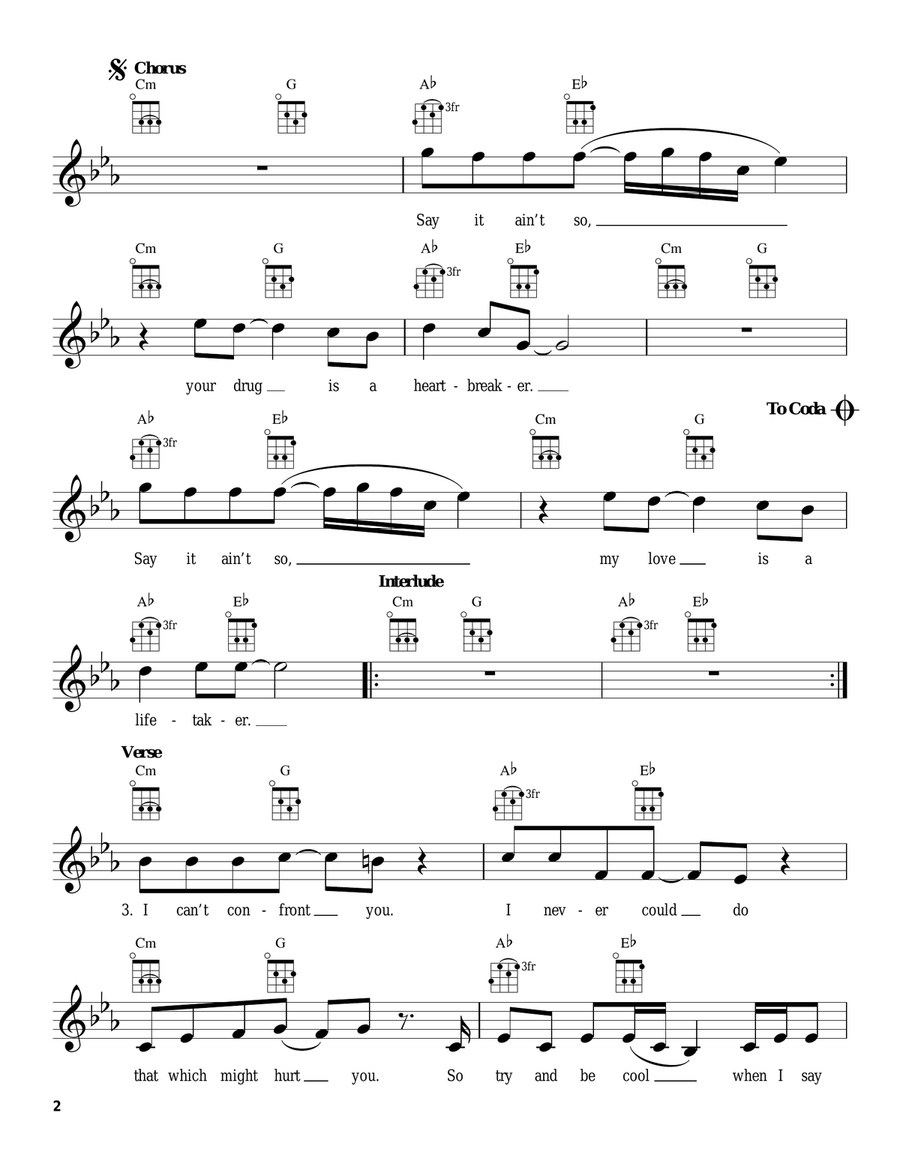Say It Ain't So Say It Ain't So Ukulele scores gallery preview page 2