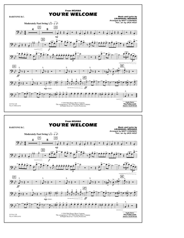 You're Welcome (from Moana) (arr. Matt Conaway) - Baritone B.C.