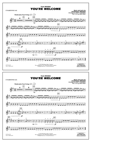 You're Welcome (from Moana) (arr. Matt Conaway) - Eb Baritone Sax
