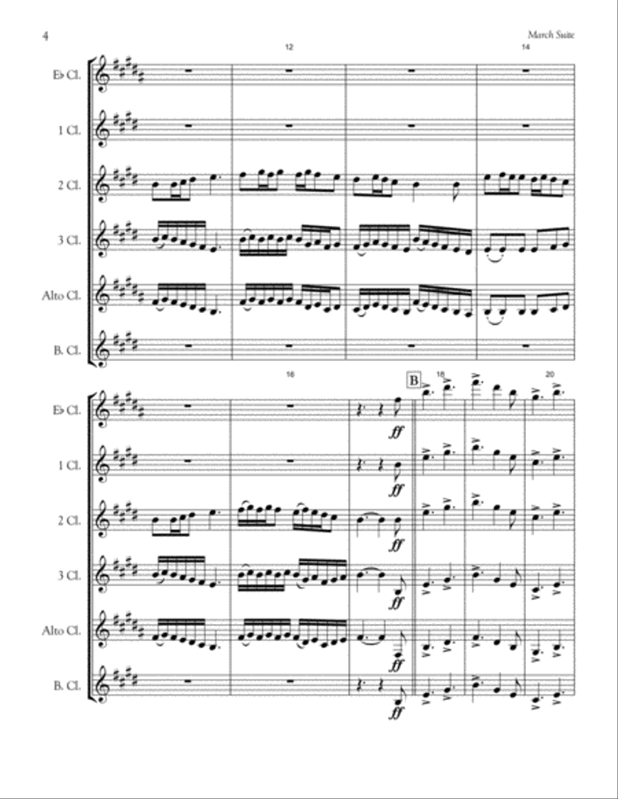 Celtic March Suite (Clarinet Choir) Clarinet Choir scores gallery preview page 4