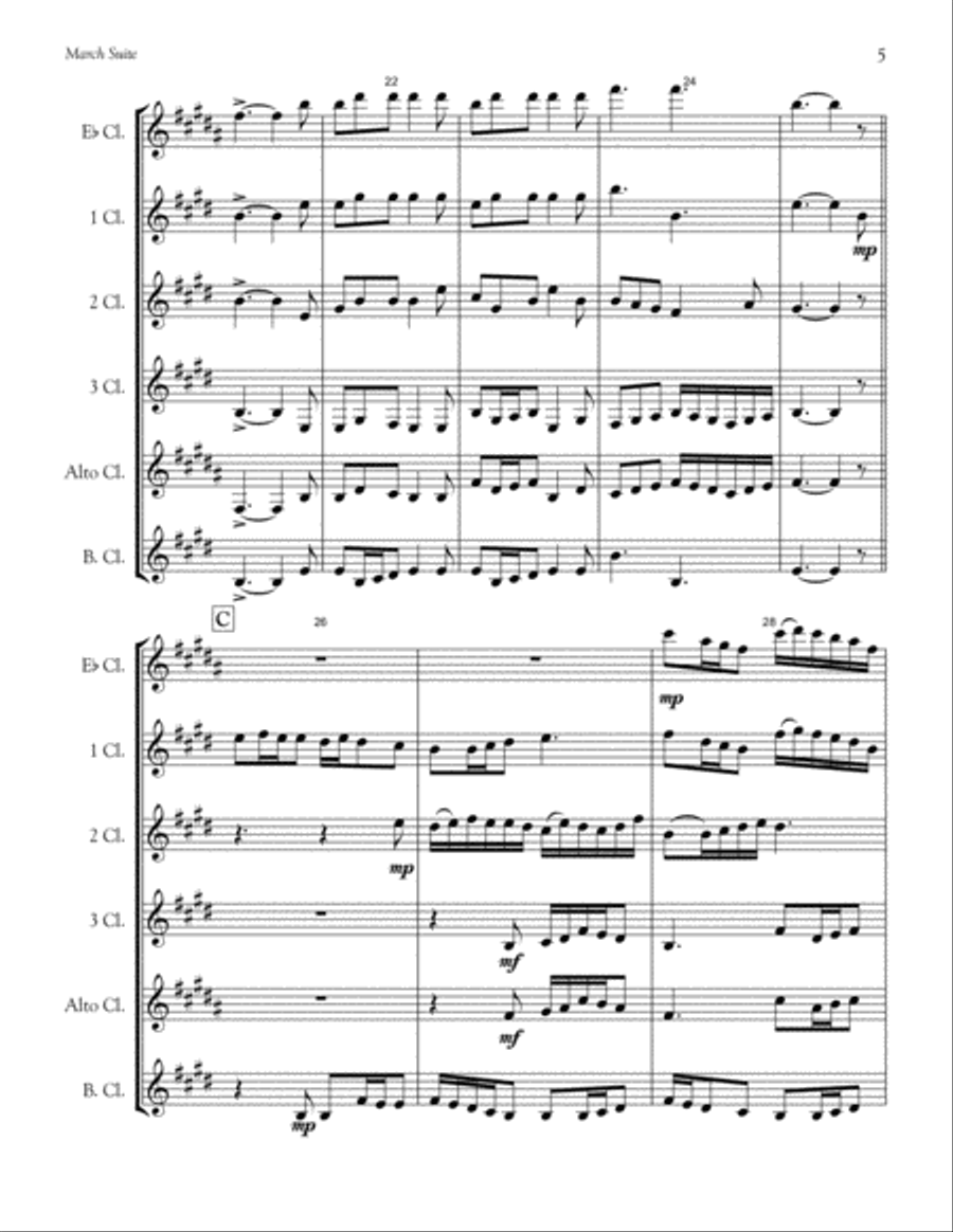 Celtic March Suite (Clarinet Choir) Clarinet Choir scores gallery preview page 5