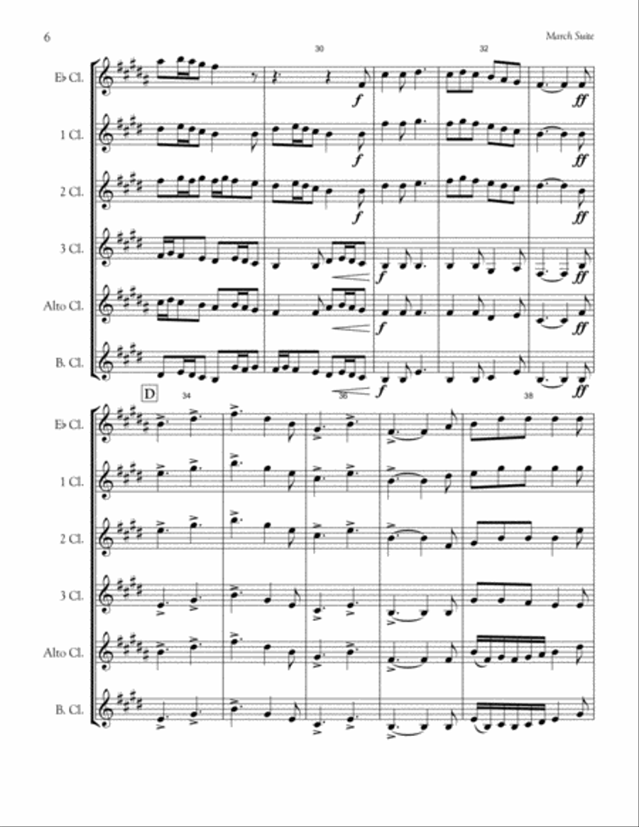 Celtic March Suite (Clarinet Choir) Clarinet Choir scores gallery preview page 6
