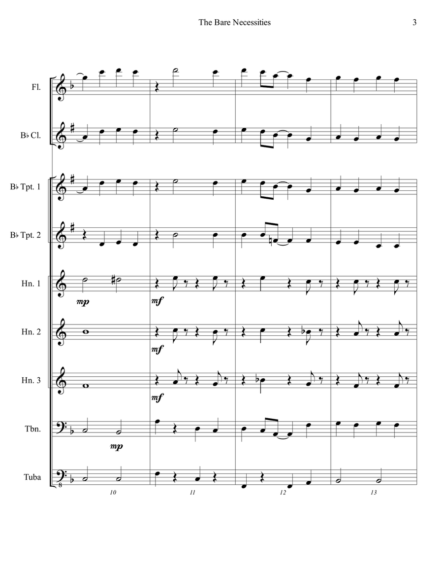 The Bare Necessities from THE JUNGLE BOOK Large Ensemble scores gallery preview page 3