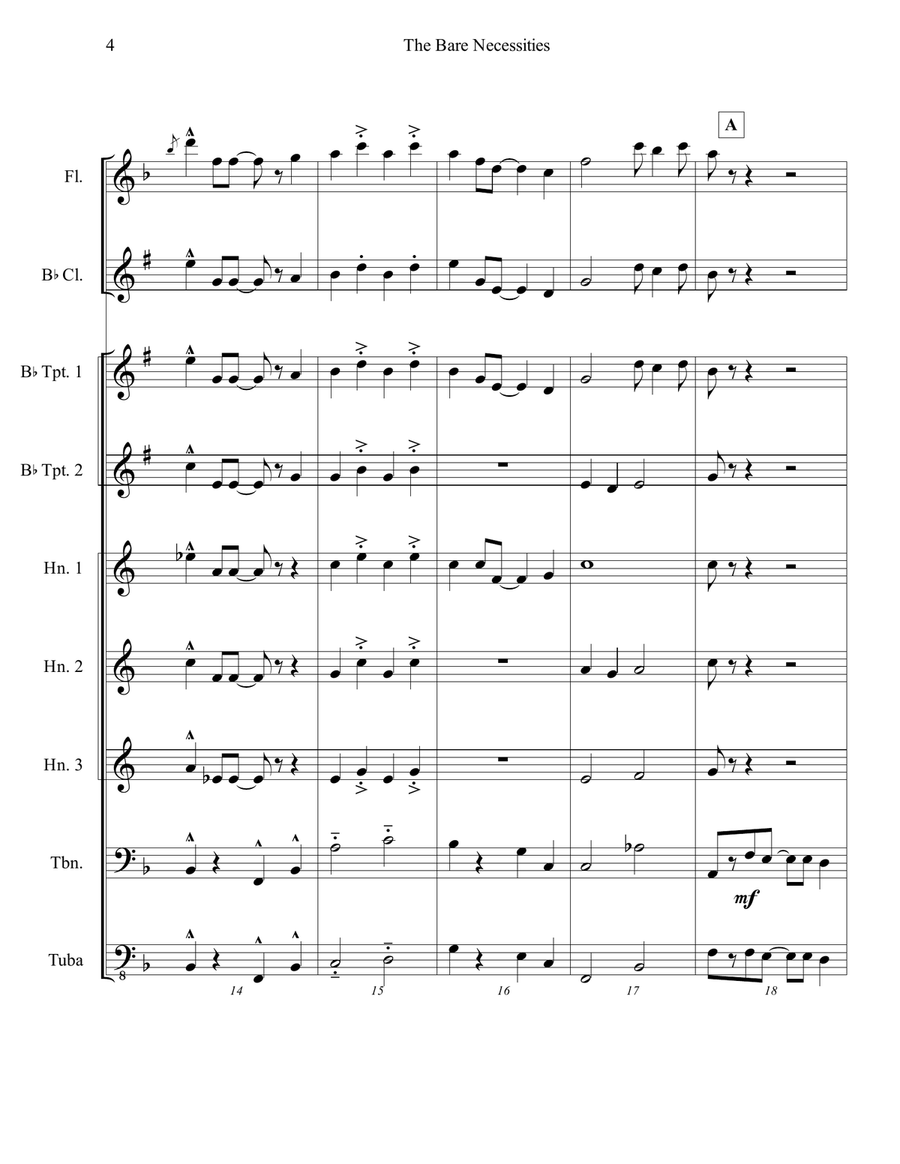 The Bare Necessities from THE JUNGLE BOOK Large Ensemble scores gallery preview page 4