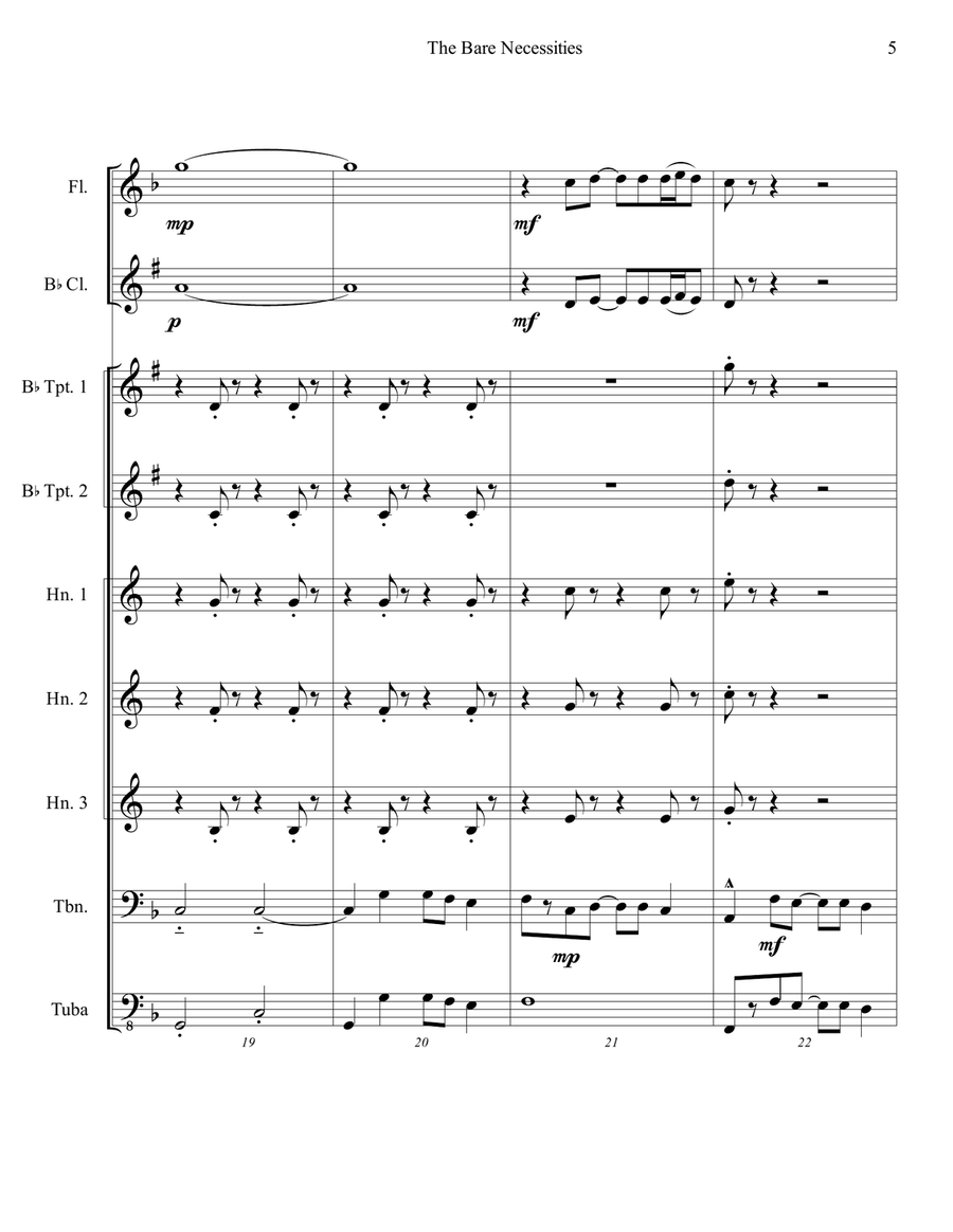 The Bare Necessities from THE JUNGLE BOOK Large Ensemble scores gallery preview page 5