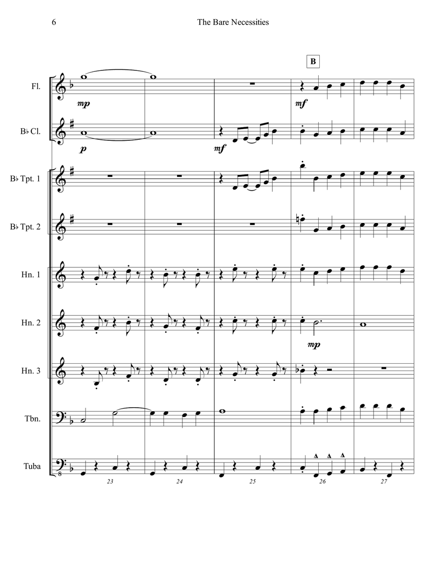 The Bare Necessities from THE JUNGLE BOOK Large Ensemble scores gallery preview page 6